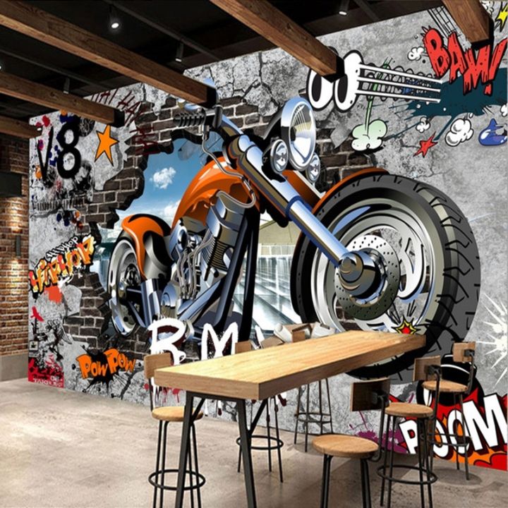3D Customization Wall Mural Personalized Motorcycle Car Street Art Graffiti  Wallpaper Cafe KTV Bar Room Wall Covering Frescoes - AliExpress