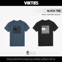 Viktos - TEE BLOCK [NAVY HEATHER] เสื้อยืดคอกลม แขนสั้น เสื้อสกรีน พิมพ์ลายกราฟิก ผ้าระบายอากาศ ใส่สบาย