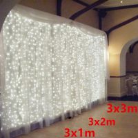 ZZOOI Curtain LED String Lights Christmas Decoration 3x3m Remote Control Holiday Wedding Fairy Garland Lights for Bedroom Outdoor Home