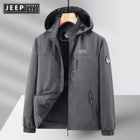 Jeep Spirit 1941 Estd เสื้อโค้ทผู้ชายทรงหลวมลำลองคอตั้งแบบเรียบง่ายแฟชั่นรุ่นใหม่ฤดูใบไม้ร่วง