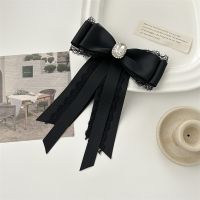 Japan and South Korea temperament tie bow college diamond brooch pin neckties professional shirt black white lace brooch