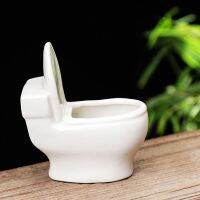 Creative Mini Toilet Shape Fleshy Ceramic Flowerpot Garden Home Decor Flower Pot