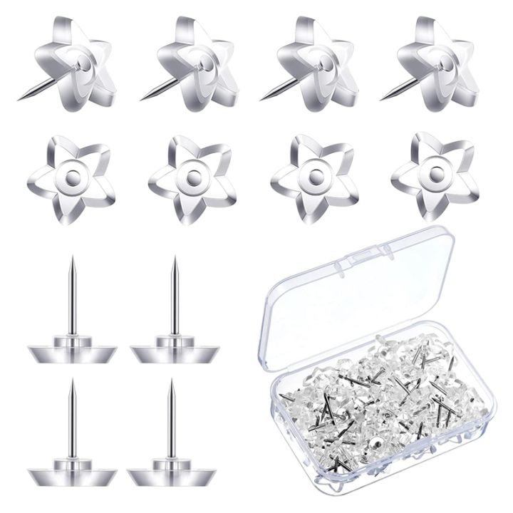 200-pieces-star-shaped-push-pins-plastic-clear-thumb-tacks-with-plastic-box-for-cork-board-steel-point-decorative