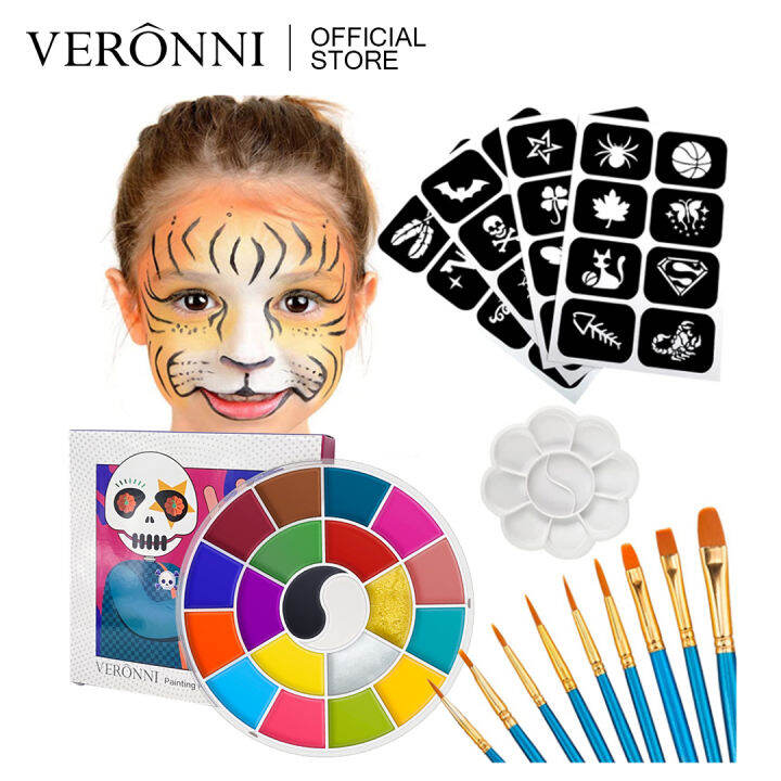 VERONNI 20Color Gossip Disc Oil Paint Halloween Face Paint Face Body