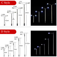 5ชิ้นรุ่น LED โคมไฟถนนแสง1:500,1:300,1:200,1:150,1:100,1:75หัวเดียวรถไฟเค้าโครงภูมิทัศน์-C &amp; D รูปแบบ