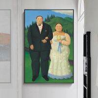 งานแต่งงานของประเทศโดย Fernando Botero ภาพเขียนสีน้ำมันพิมพ์โปสเตอร์และภาพพิมพ์บนผืนผ้าใบศิลปะที่ตลกภาพแต่งบ้านที่ทันสมัย