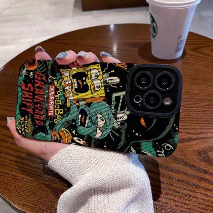 ๑-เคสโทรศัพท์มือถือแบบนิ่ม-กันกระแทก-ลาย-spongebob-squarepants-สําหรับ-iphone-14-promax-11-promax-11-12-13-6-7-8plus-x-max