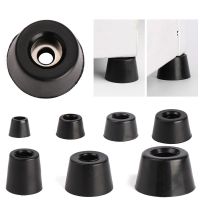 ۞ 10pcs Anti Slip Furniture Legs Feet Black Speaker Cabinet Bed Table Box Conical Rubber Shock Pad Floor Protector Furniture Parts