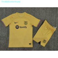 ✾ 2223 New Men Barcelona Away Football Jersey Set Gold Short Sleeve Tops Short Pants Jersey Set Size S-2XL Barcelona Men Football Jersey Set