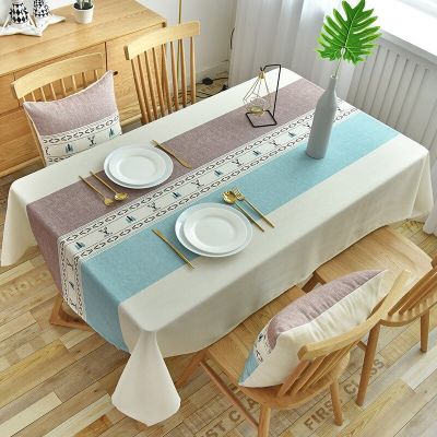 Elegant Modern Multi-color Printed Rectangular Tablecloth for Table and Home Decoration Waterproof Coffee Tablecloth