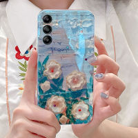 เคส Samsung A54 A34 5G สวยสามมิติภาพวาดดอกไม้สไตล์เงาบลูเรย์ซอฟท์ซิลิโคนเคสโทรศัพท์ Samsung Galaxy A34 A54 5G เคสโทรศัพท์ปลอกปก