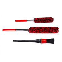 Car Wheel Rim Cleaning Brush Two Wooly Rim Brush and One Car Detail Brush Synthetic Wool Wheel Brush Auto Cleaning Brush