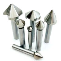 ก้านกลม 3 ขลุ่ย 60 90 120 องศา HSS Chamfering Chamfering End Mill Countersink Bit 4.5-60MM Chamfering Tool