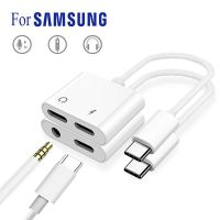 [LUNA electronic accessories] ประเภท C Adapter สำหรับ Samsung S22 S21 S20 Note20 Ultra S10 Note10 Plus USB C 3 5มม.แจ็ค Audio Charger Splitter Typec Converter