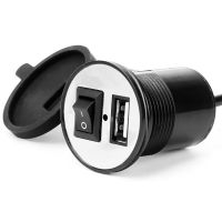 DIY รถจักรยานยนต์ USB Car Charger 12V พร้อมสวิตช์ไฟแช็ก Socket Plug Waterproof Motorbike Phone Charger Adapter