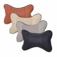 1pcs Universal Car Neck Pillows PVC Leather Breathable Mesh Auto Car Neck Rest Headrest Cushion Car Interior Accessories