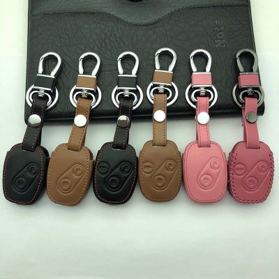 ❅♟ Genuine Leather Car Key Case Cover Key Chain Ring holder For Honda Accord Civic CRV Pilot Remote Key2 3 Buttons Protect cover