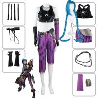 Anime Game Jinx Cosplay Costume Lol Jinx Arcane Cosplay Uniform Wig Outfits Sexy Women Halloween Party Carnival Suit New