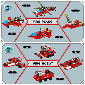 836 PCS 35 Models STEM Fire Truck Construction Set for Boys Girls Age 6 7 8 9 10 11 12 Years Old Vehicles Kits Building Blocks Best Gift for Kids VATOS City Fire Robot Building Toys 
