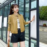 Gifts Spot Korean Version Of Leather Jacket 2022 Spring New WomenS Leisure Casual Short Clothing Female