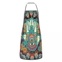 Custom Bib Hamsa Hand Evil Eye Apron Men Women Unisex Adult Chef Kitchen Cooking Mandala Bohemian Tablier Cuisine Gardening