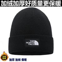 2023◘ Hat mens plush woolen hat North Face ear protection knitted hat autumn and winter mens and womens warm hat ski hat mens pullover hat