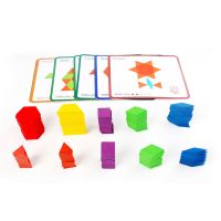 155pcs Colorful Cards Classic Educational Toys Montessori Toys Seven Piece Puzzle Cognitive Development for Kids Child