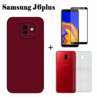 ปลอก3in1สำหรับ Samsung J4plus เคส J6plus และฟิล์มกระจกด้านหลัง Angel Eyes สีบริสุทธิ์กันกระแทก Matte เคสโทรศัพท์