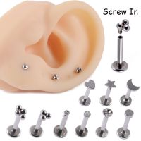 1PC Stainless Steel Heart Ball Moon Labret Stud Lip Ring Earring Ear Studs Ear Cartilage Tragus Helix Lobe Piercing Body Jewelry Body jewellery