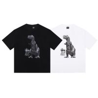 Mens and Womens T-shirts New Fashion Dinosaur Print Casual Short Sleeve Round Neck T-shirt