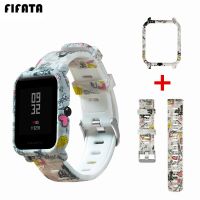 ZZOOI FIFATA Strap For Amazfit Bip Watch Band For Xiaomi Huami Amazfit GTS Bit Youth Lite Case Cover + Silicone Bracelet Accessories