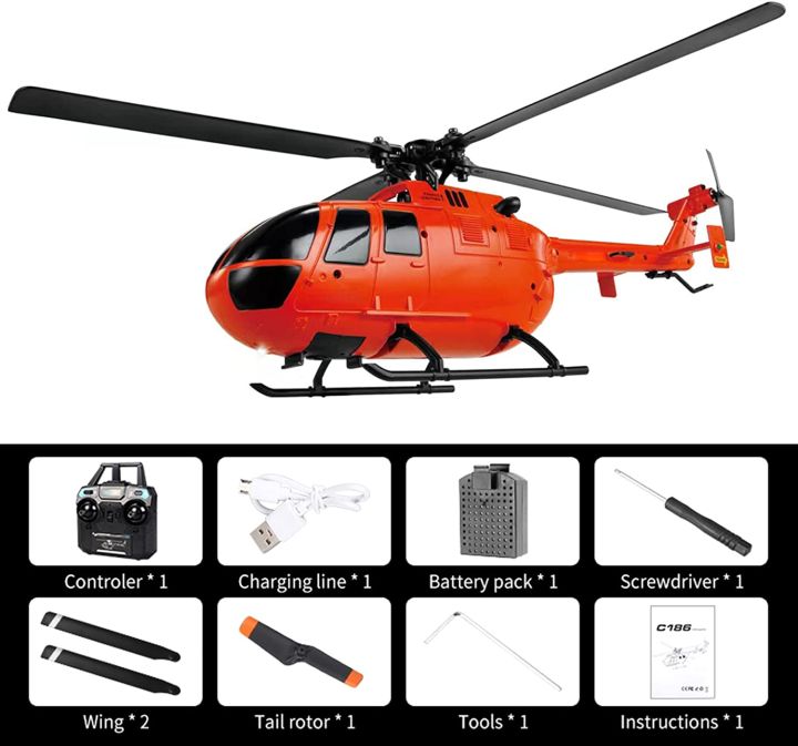 เฮลิคอปเตอร์บังคับ-เฮลิคอปเตอร์ควบคุมรีโมต-rc-era-2-4g-c186-6แกน-4ใบพัด-บินล็อกความสูงได้