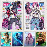 League Of Legends ธีม Wall Art: Jinx/vi Arcane, KDA สาวผ้าใบพิมพ์,เหมาะสำหรับห้องนั่งเล่นหรือตกแต่งบ้าน,Great ของขวัญ Idea