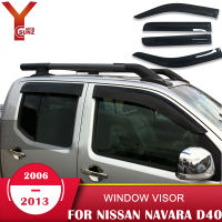 กระบังหน้าต่างสำหรับนิสสันฟรอนเทียร์ Navara D40 2006 2007 2008 2009 2010 2011 2012 2013ประตูข้าง ABS คิ้วกระจกรถอุปกรณ์เสริมรถยนต์กันน้ำฝน