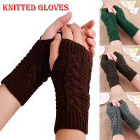 Winter Women Knitted s Without Fingers Elegant Short Mittens Warm Hand Warmer Wrist Elastic Fingerless Half Finger s2023