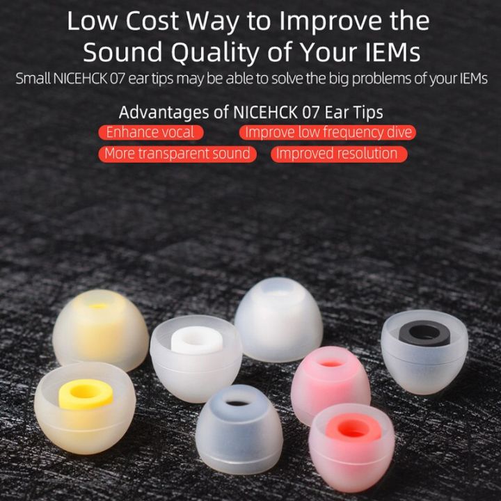 nicehck-07-noise-isolating-silicone-ear-tips-soft-safe-eartips-improve-vocal-for-nx7-mk3-asx-zsn-zs10-pro-zsx-in-ear-earphone-wireless-earbud-cases