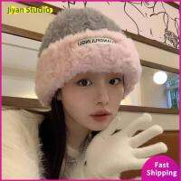 JIYAN2866 หนาขึ้น หมวกตุ๊กตาผ้า ฤดูหนาวที่อบอุ่น หมวก skullcap น่ารักน่ารักๆ หมวกแก็ปฝากระโปรง ผู้หญิงผู้หญิงผู้หญิง