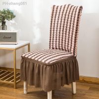 Thickened three-dimensional seersucker chair cover lace skirt household universal all-inclusive elastic conjoined dining chair c