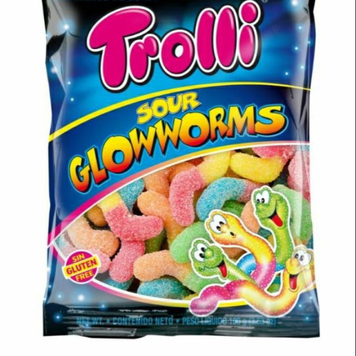 Trolli Sour Glowworms Gummy Candy 100grams Lazada Ph