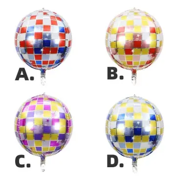 12 Pieces, Disco Ball Balloons, 22 Inch - Disco Party Decorations, 4D Disco  B