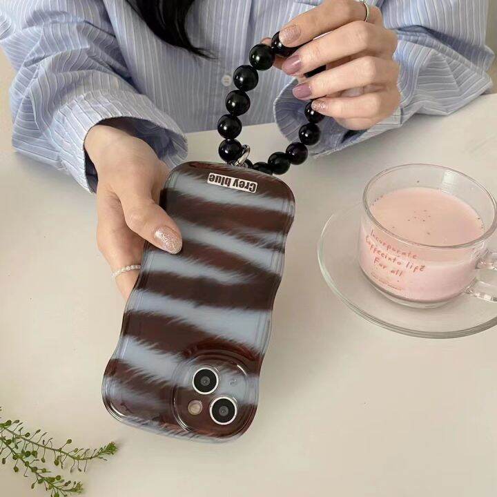 อารมณ์อ่อนโยน-crash-color-stripe-case-สำหรับ-iphone12-fashion-wave-bezel-phone-case-สำหรับ-iphone13-promax-black-bead-string-case-สำหรับ-iphone14-arc-air-cushion-imd-case-สำหรับ-iphone11-ซิลิโคนป้องกั