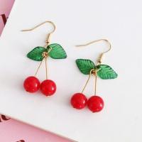 【hot】▪❁  Delysia King beautiful student girl cherry fruit shaped ear hook earrings