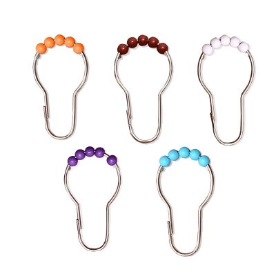 【CW】 12Pcs Color Heightening Shower Curtain Rings Hooks Glide Accessories