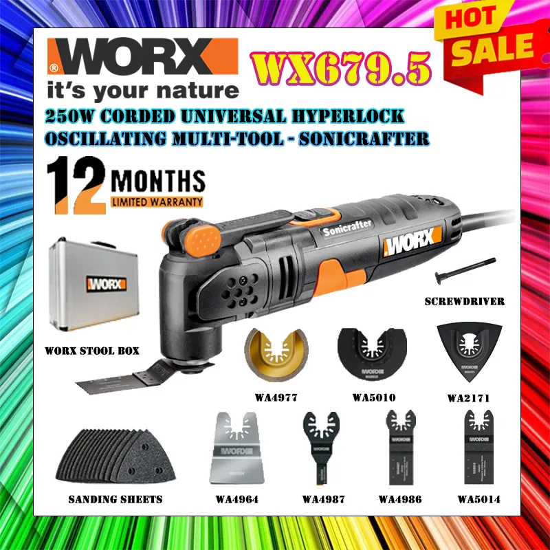 WORX WX679.5 250W CORDED UNIVERSAL HYPWELOCK OSCILLATING MULTI