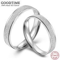 Fashion Couple Ring Pure 100 925 Sterling Silver Frosted Wedding Bands Anniversary Gift For Men / Women Valentine 39;s Day