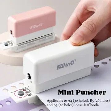 1pc Mini Round Hole A4 Paper Puncher, Portable Manual Loose Leaf Paper  Puncher For Students