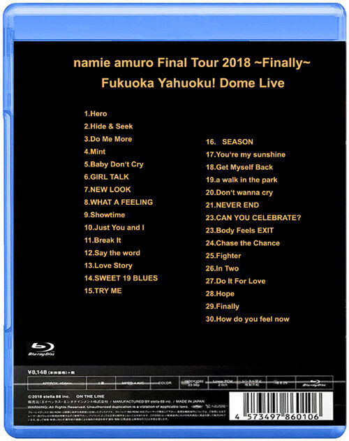 Amie Amuro final tour 2018 Fukuoka Premiere (Blu ray BD50)