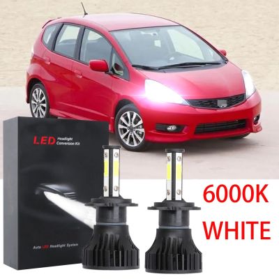 หลอดไฟหน้ารถยนต์ LED 6000K สีขาว แบบเปลี่ยน สําหรับ Honda Fit Jazz Hatchback 2012 2013 (1 คู่)