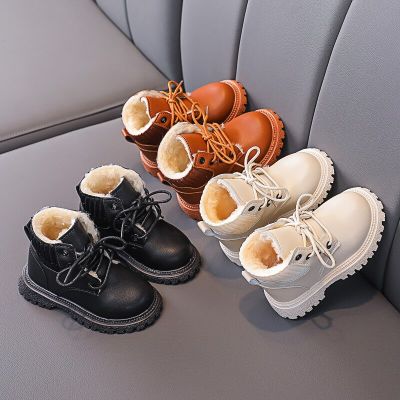 Cozy Plush ซับเด็ก Snow Boots Anti-Skid ด้านล่างนุ่ม Grippy วัสดุเด็กทารกเด็กวัยหัดเดินชายหญิงฤดูหนาวรองเท้า E08061