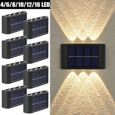 Outdoor Solar Wall Light Up and Down LED Lamp Lighting Waterproof Garden Fence Porch Patio Lights Decoration Wall Lamps Sunlight Bulbs  LEDs HIDs